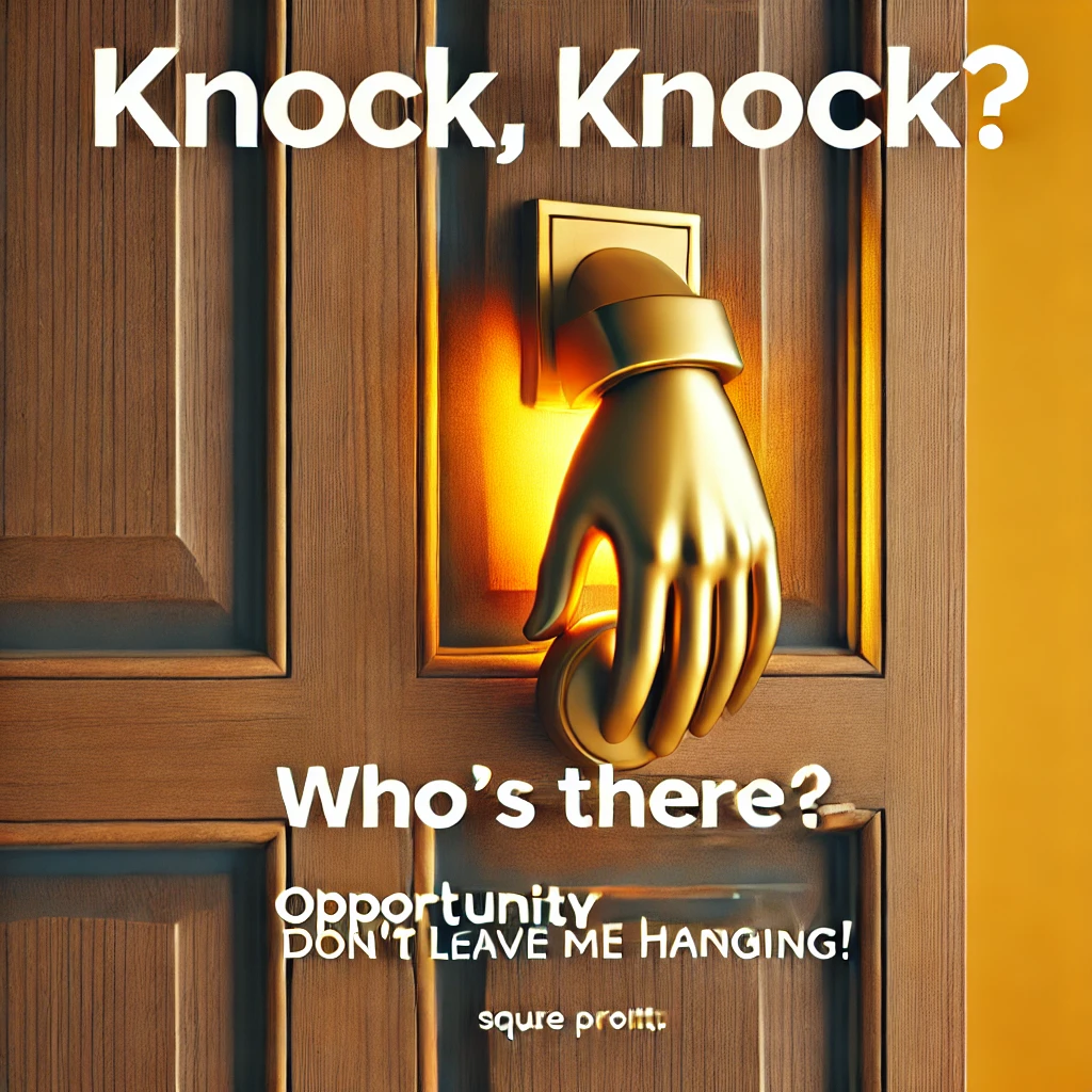 Knock knock Whos there Opportunity – dont leave me hanging Door Puns