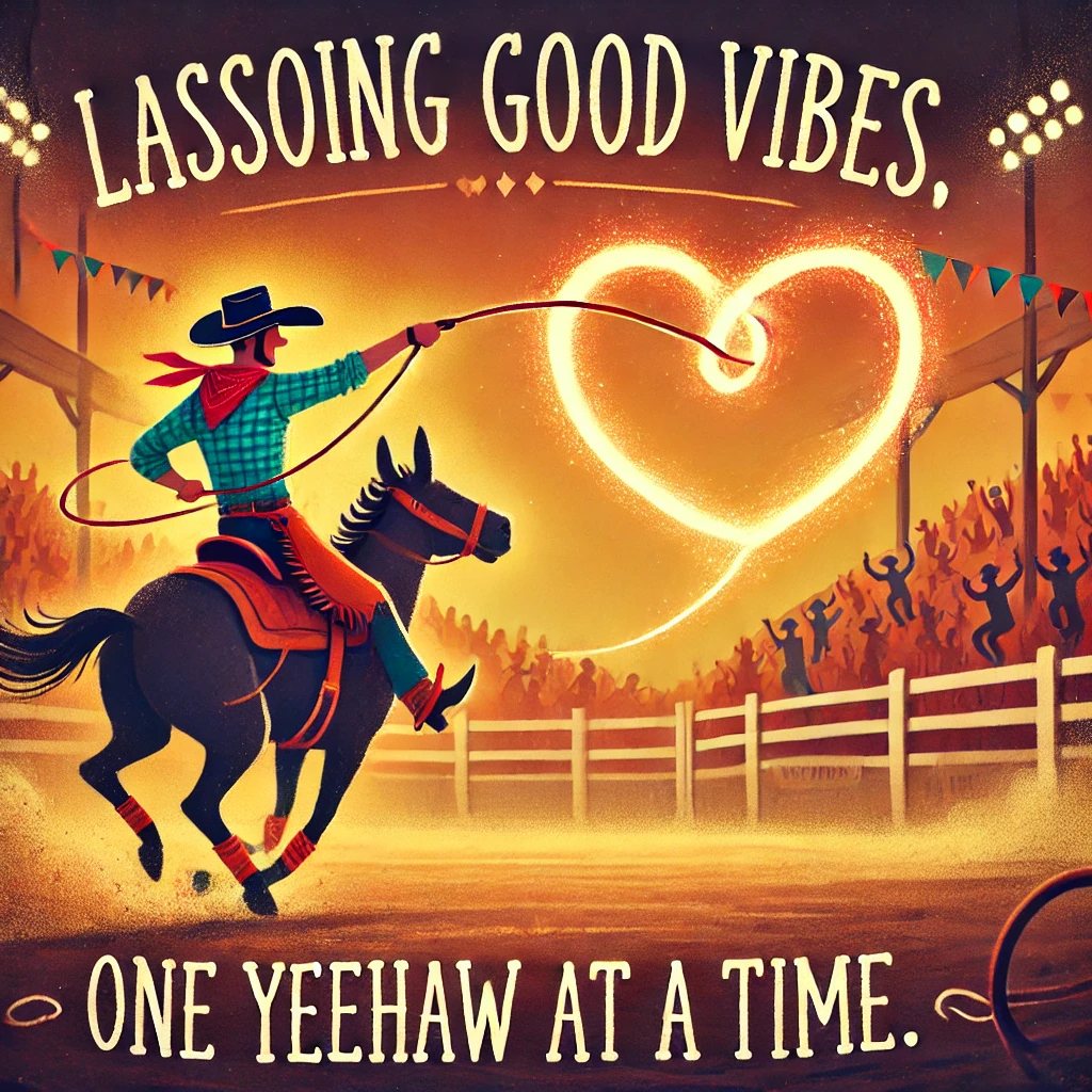 Lassoing good vibes one yeehaw at a time. Rodeo Puns