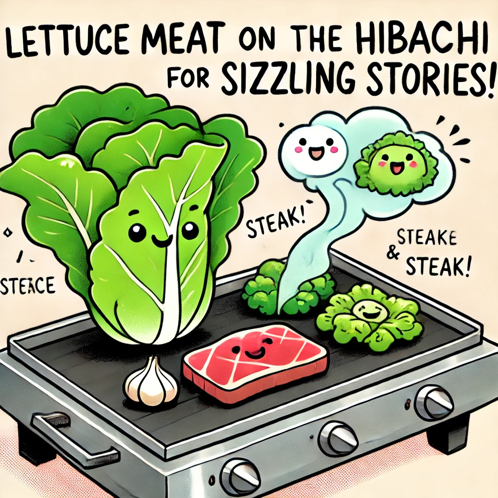 Lettuce meat on the hibachi for sizzling stories Hibachi Puns