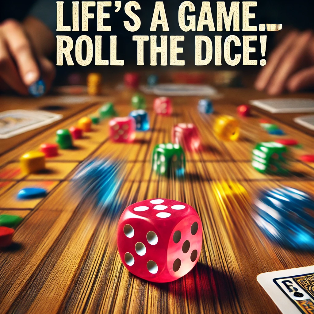 Lifes a game—roll the dice Game Puns