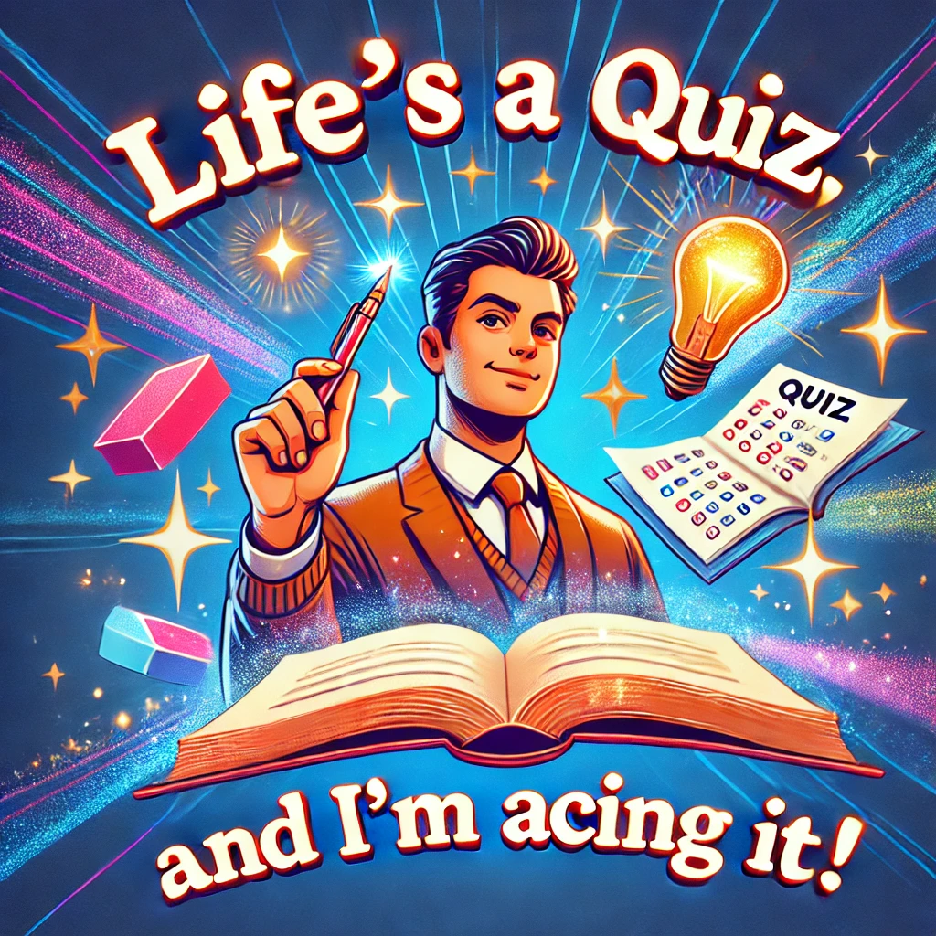 Lifes a quiz and Im acing it Quiz Puns