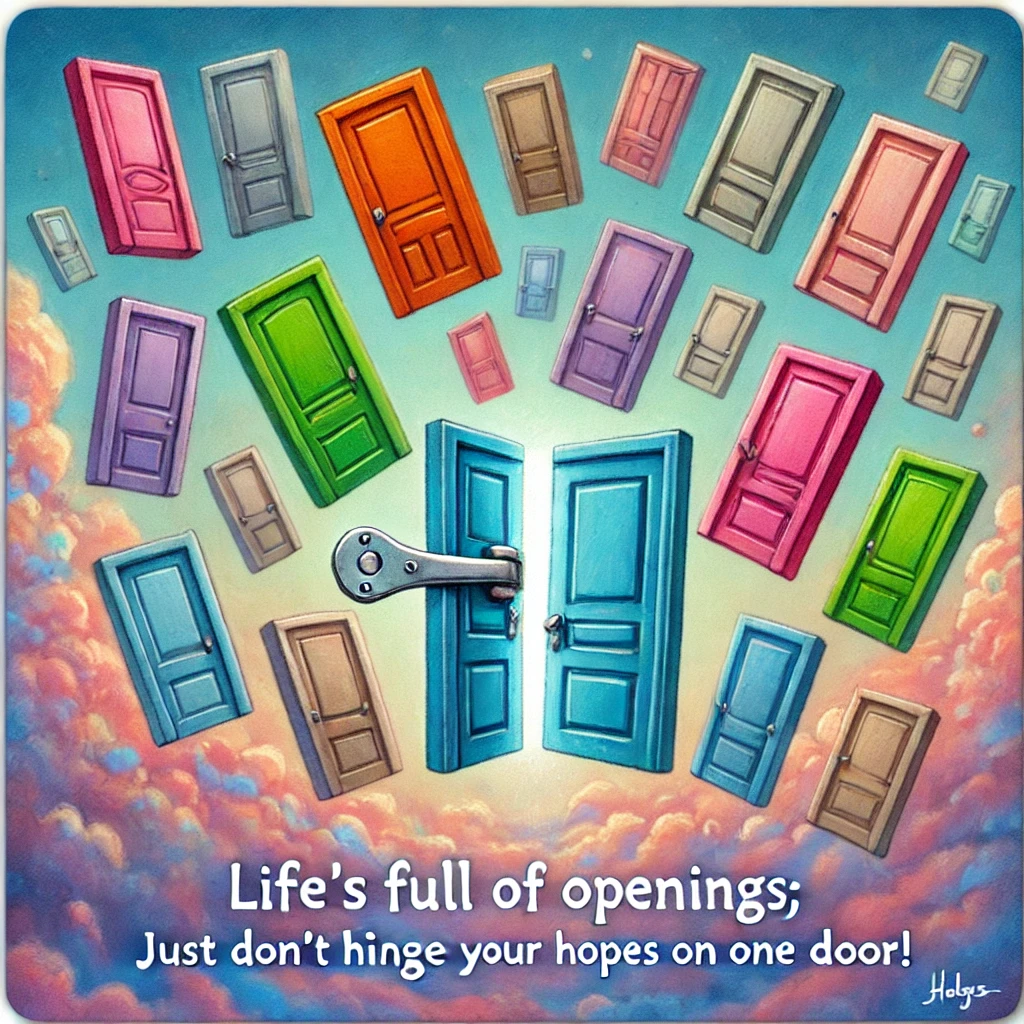 Lifes full of openings just dont hinge your hopes on one door Door Puns