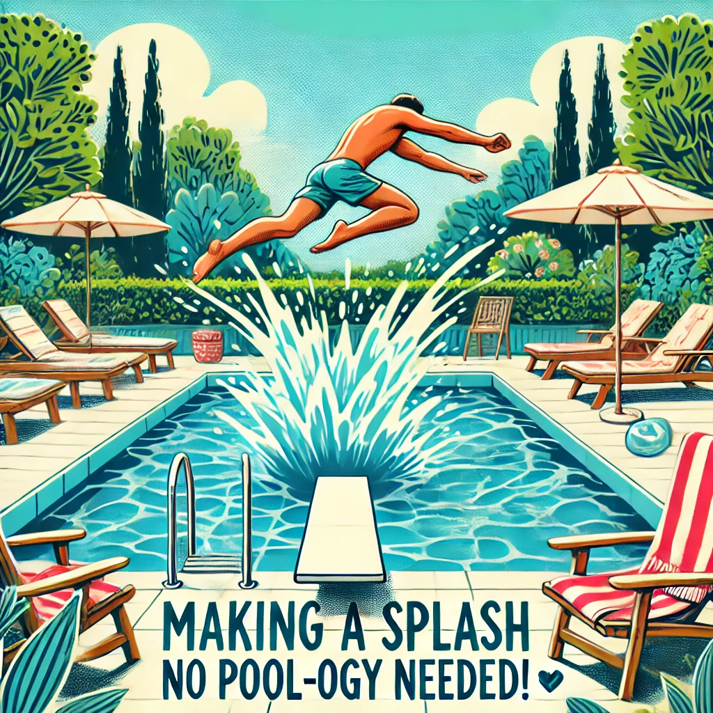Making a splash no pool ogy needed Pool Puns