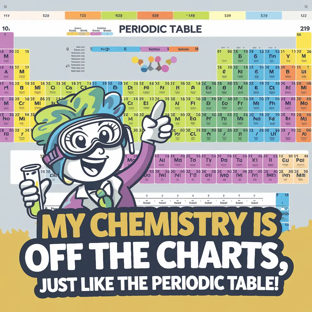 My chemistry is off the charts just like the periodic table Periodic table Puns