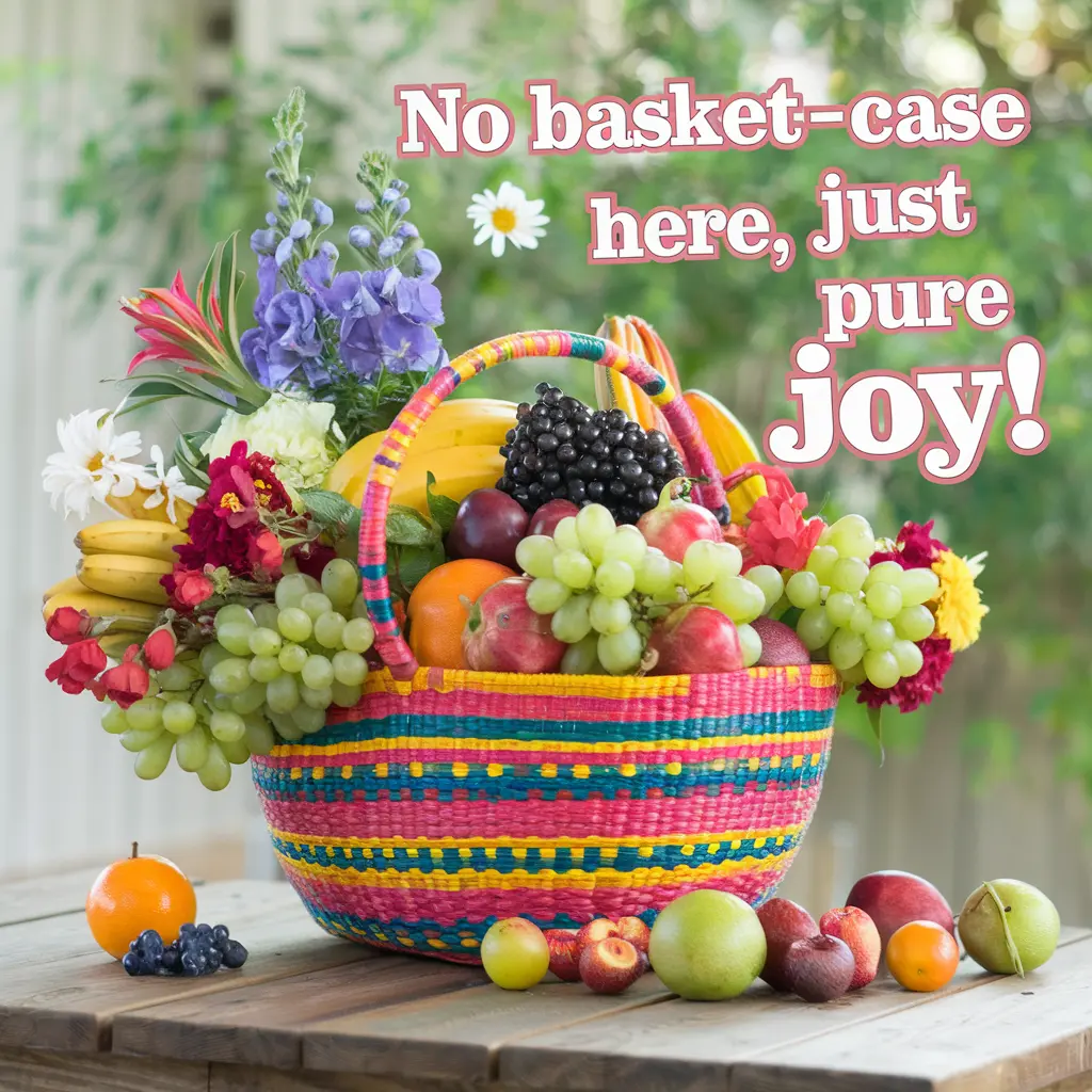 No basket case here just pure joy Basket Puns
