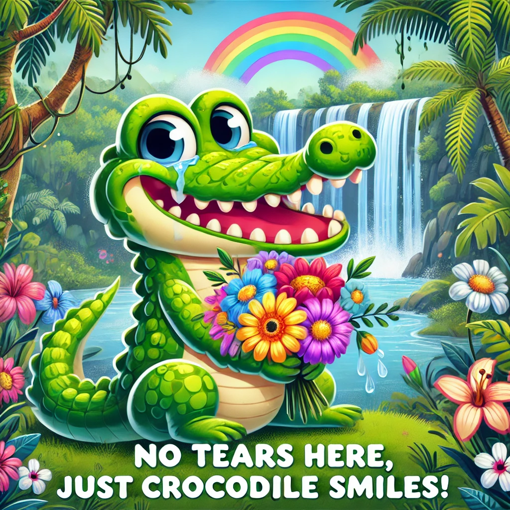 No tears here just crocodile smiles Crocodile Puns