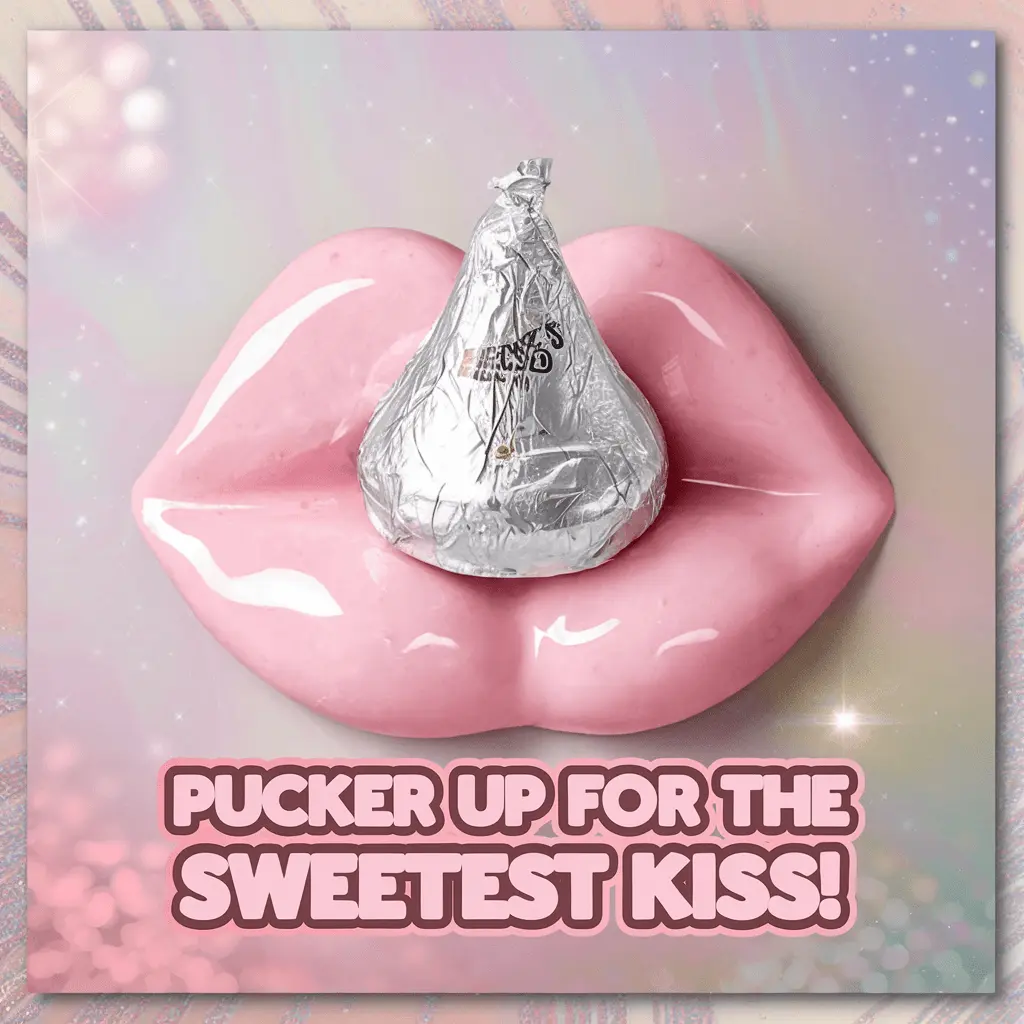Pucker up for the sweetest kiss Hershey Kiss Puns