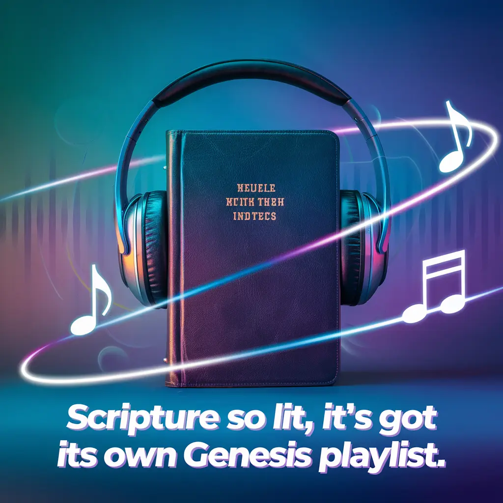 Scripture so lit its got its own Genesis playlist. Bible Puns