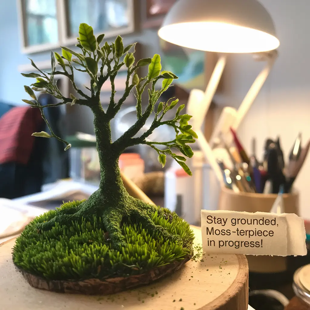Stay grounded moss terpiece in progress Moss Puns