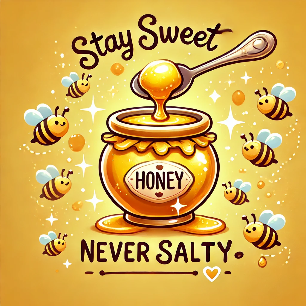Stay sweet never salty Sweet Puns