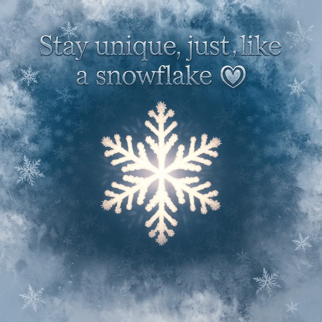 Stay unique just like a snowflake Snowflake Puns