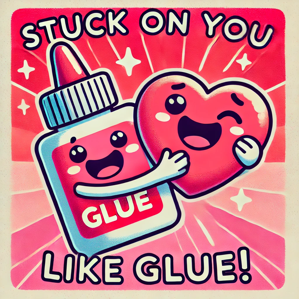 Stuck on you like glue Glue Puns