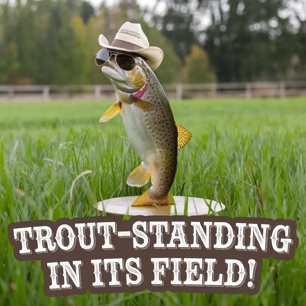 Trout standing in its field Trout Puns