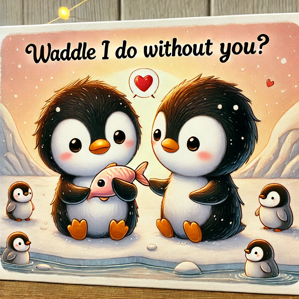 Waddle I do without you Penguin Puns