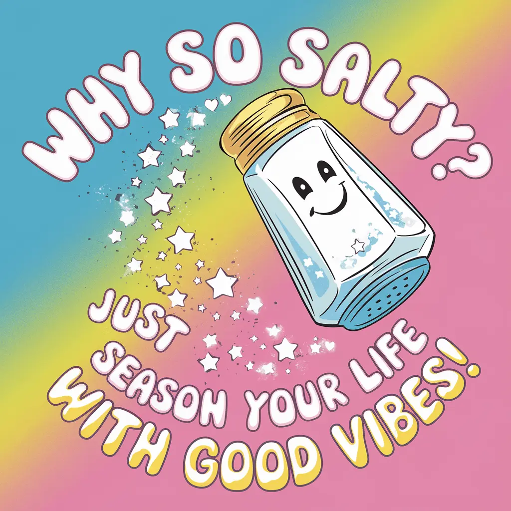 Why so salty Just season your life with good vibes Salt Puns
