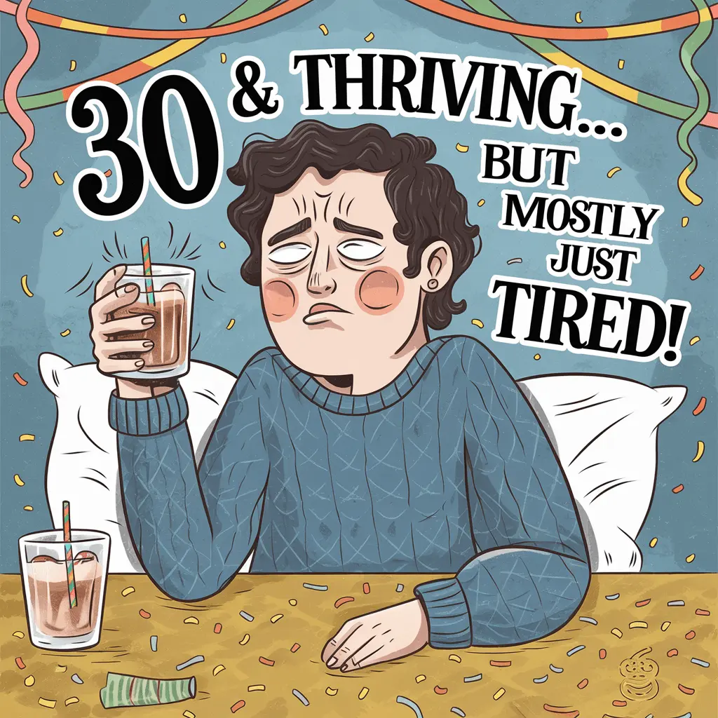 30 Thriving… but Mostly Just Tired 30th Birthday Puns