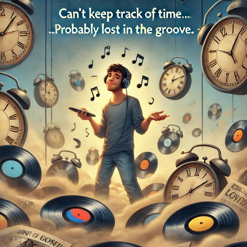 Cant keep track of time… probably lost in the groove. Track Puns