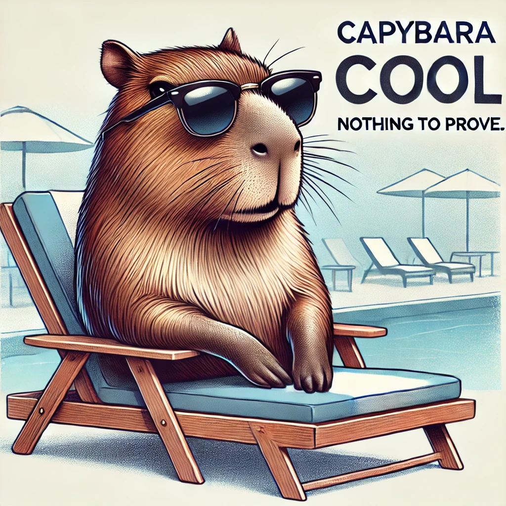 Capybara cool nothing to prove. Capybara puns