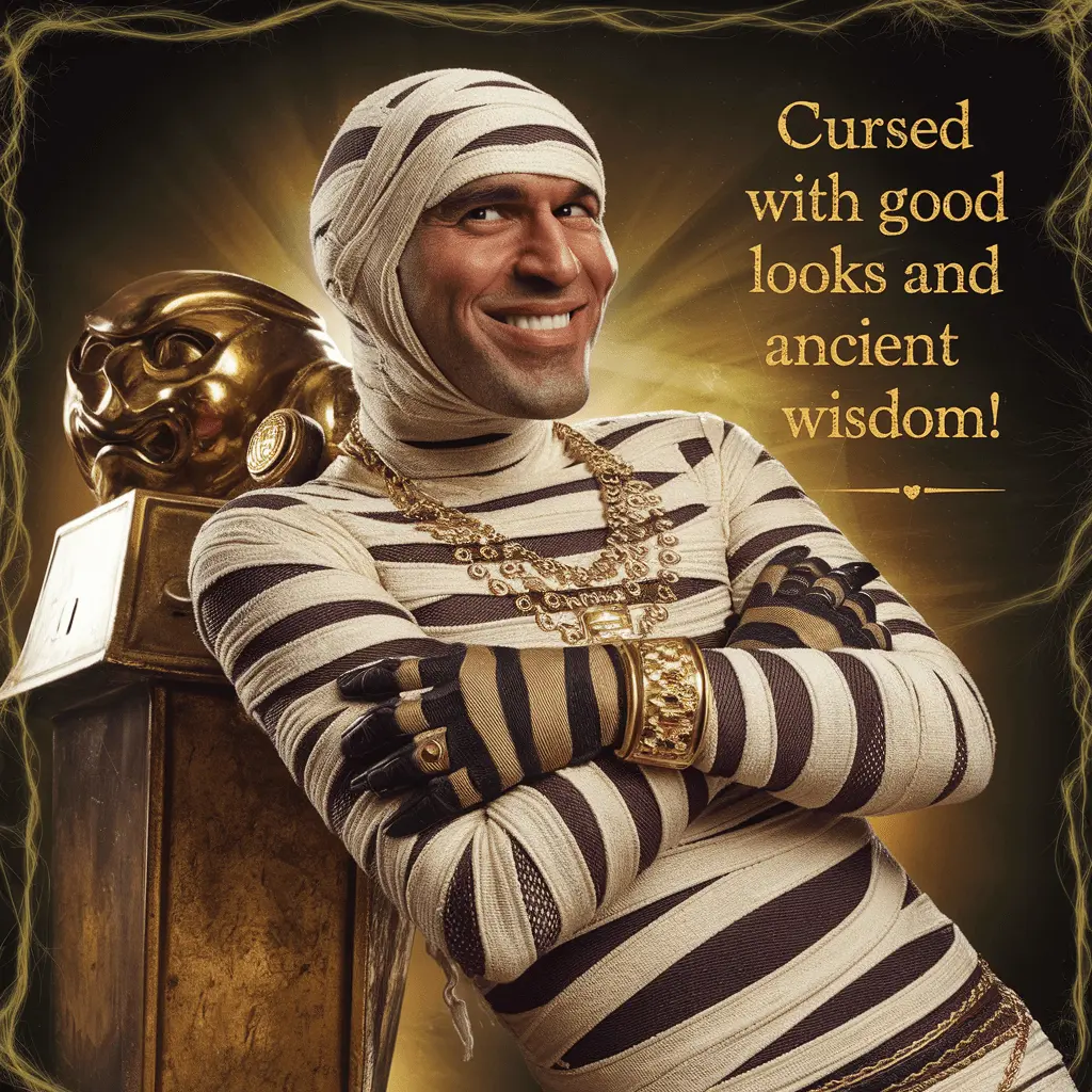 Cursed with good looks and ancient wisdom Mummy Puns