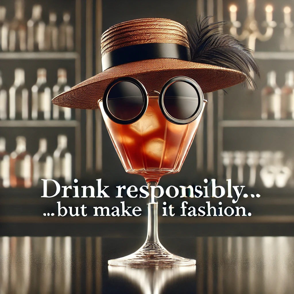 Drink responsibly… but make it fashion. Drink Puns