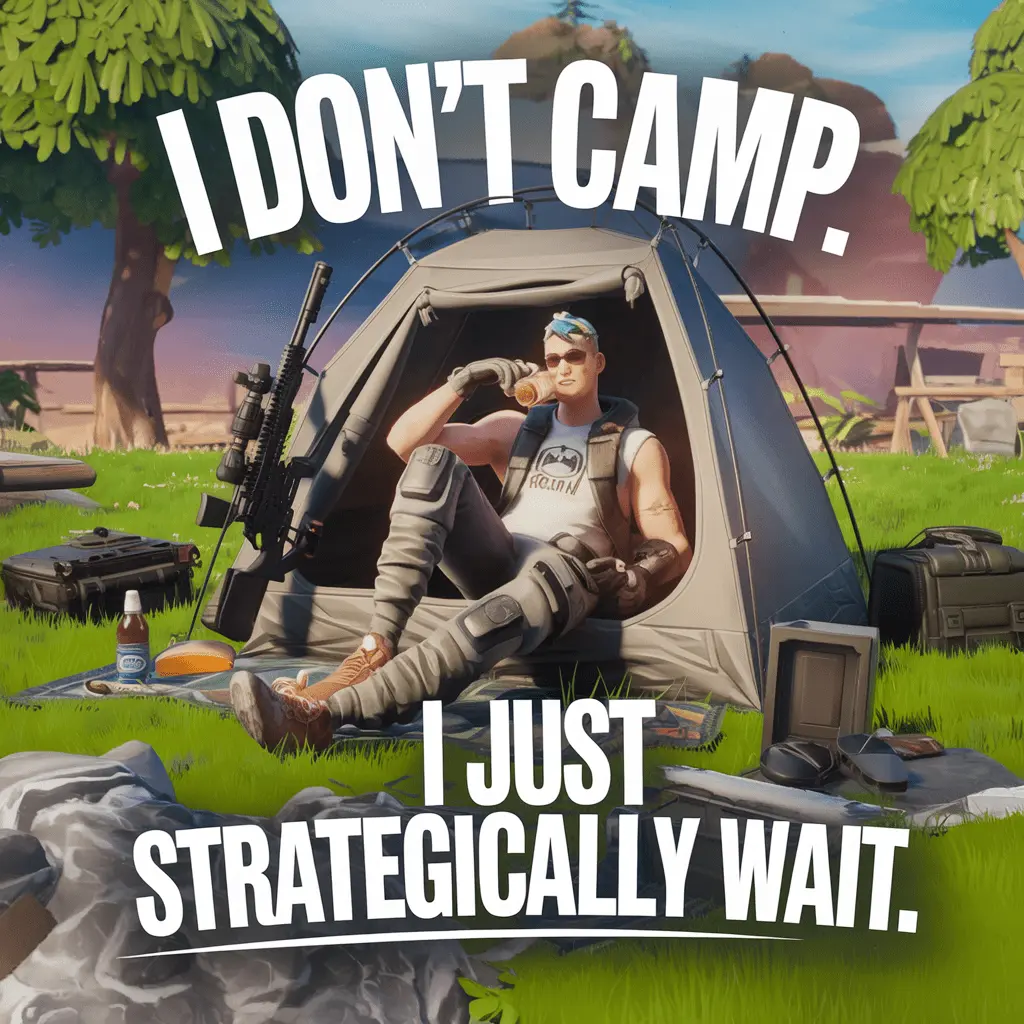 I dont camp. I just strategically wait. Fortnite Puns