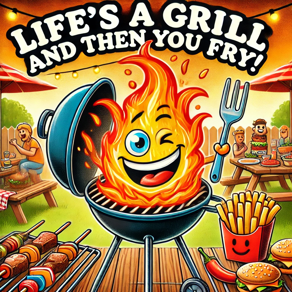 Lifes a grill and then you fry Grill puns