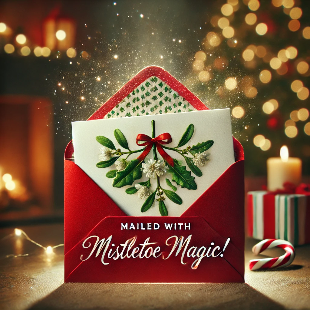 Mailed with Mistletoe Magic Christmas Card Puns