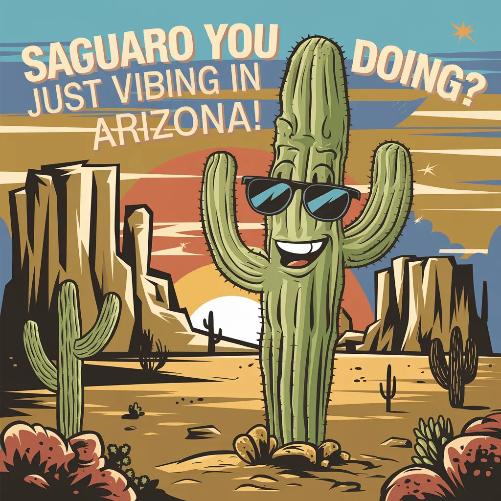 Saguaro you doing Just vibing in Arizona Arizona Puns