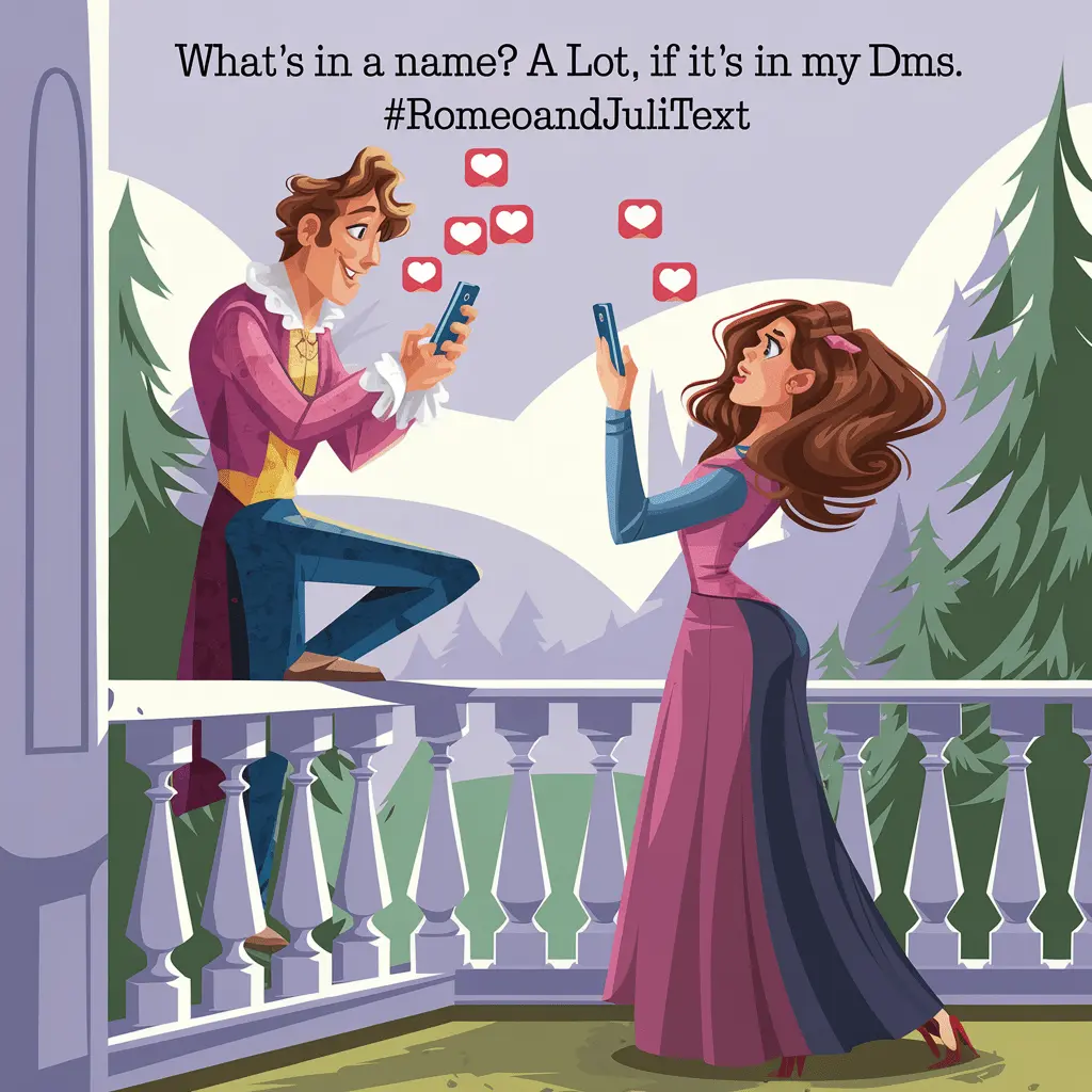 Whats in a name A lot if its in my DMs. RomeoAndJulitext Romeo Juliet Puns