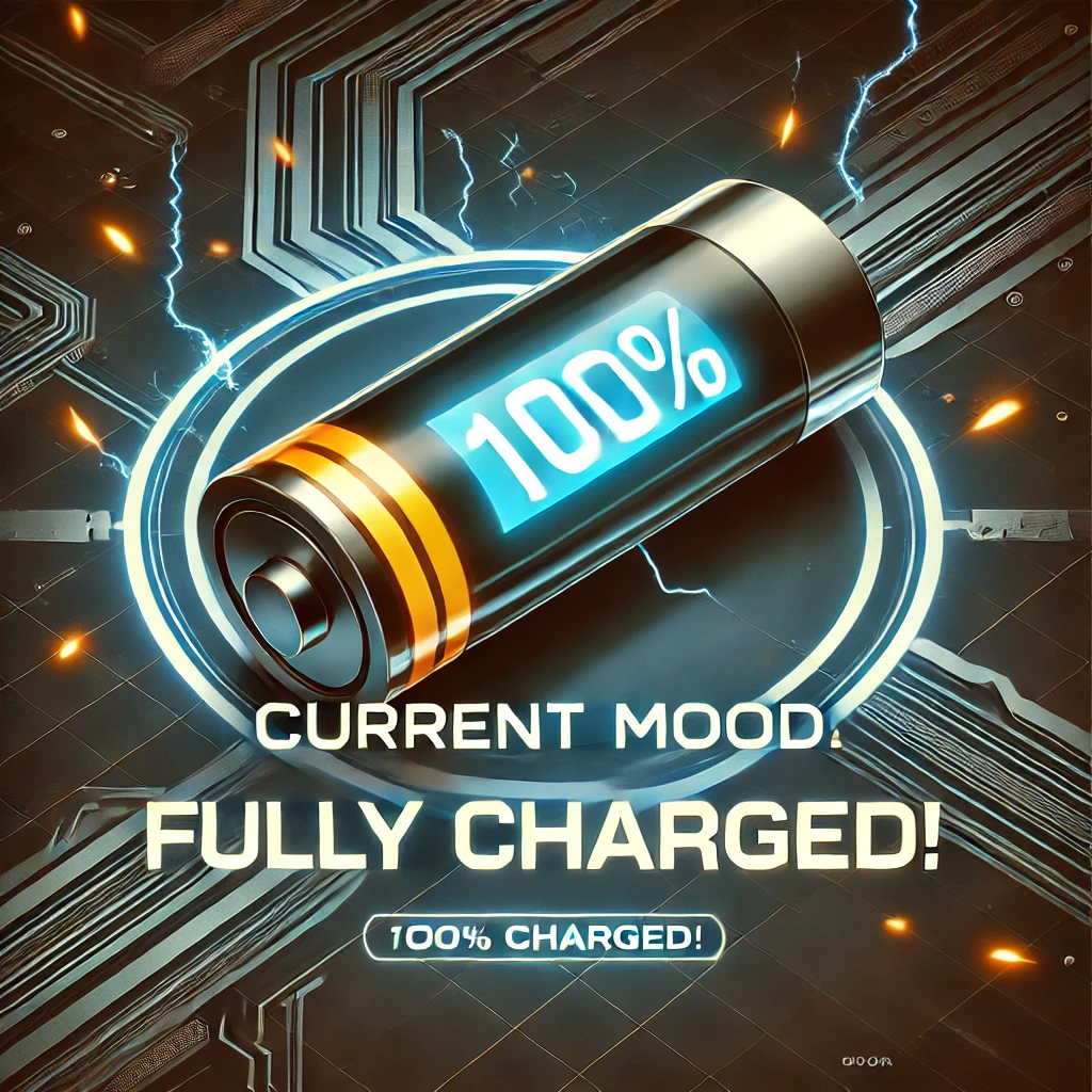 Current mood fully charged Energy Puns