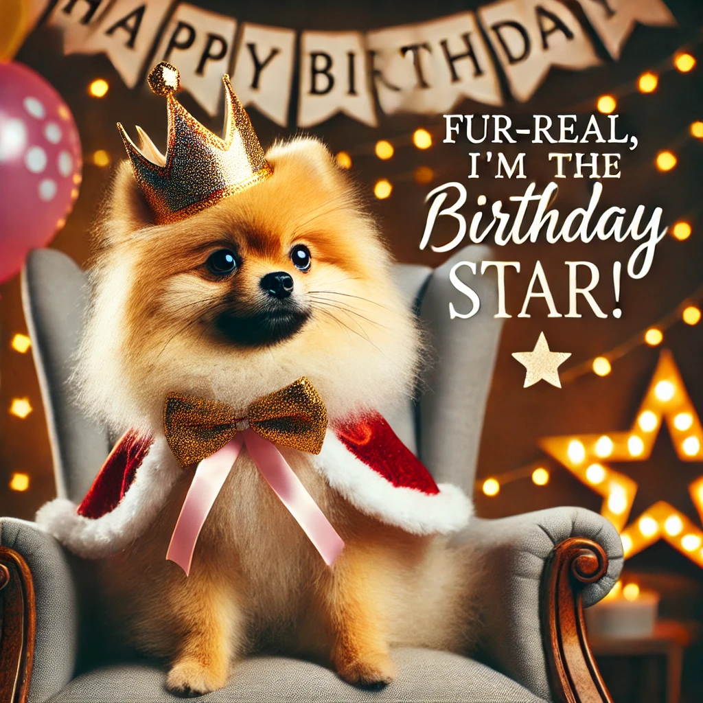 Fur real Im the birthday star Dog Birthday Puns