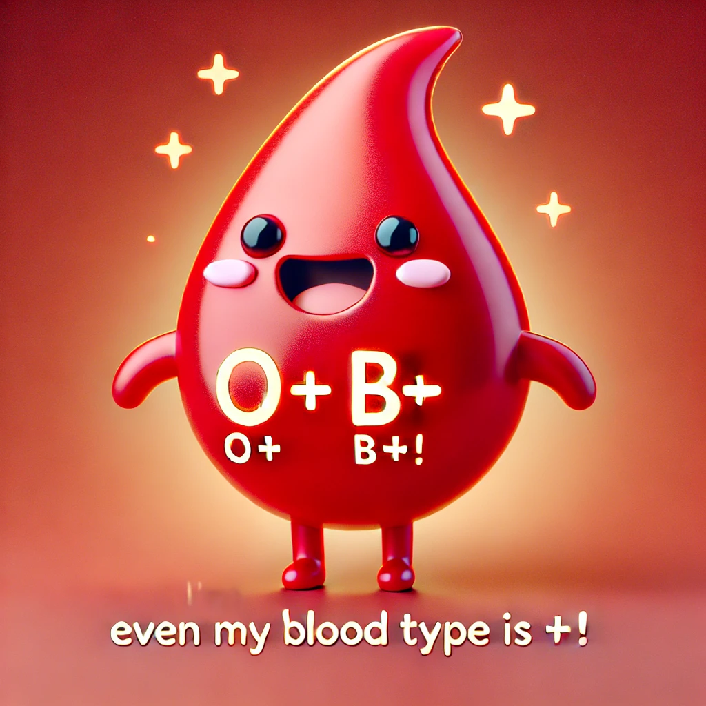Im so positive even my blood type is Positive Puns