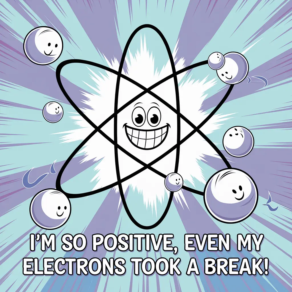 Im so positive even my electrons took a break Positive Puns
