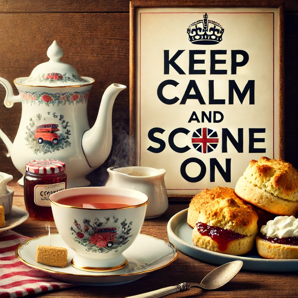 Keep calm and scone on London Puns