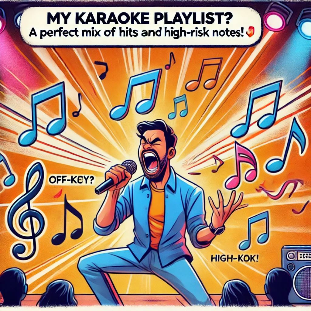 My karaoke playlist A perfect mix of hits and high risk notes Karaoke Puns
