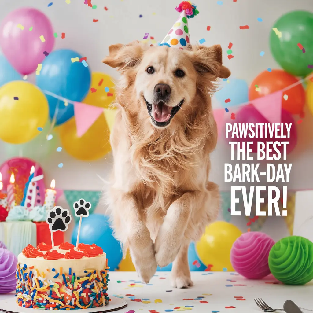 Pawsitively the best bark day ever Dog Birthday Puns