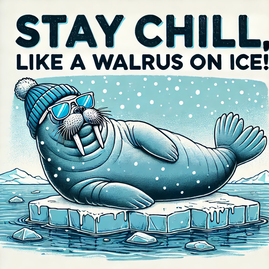 Stay chill like a walrus on ice Walrus Puns