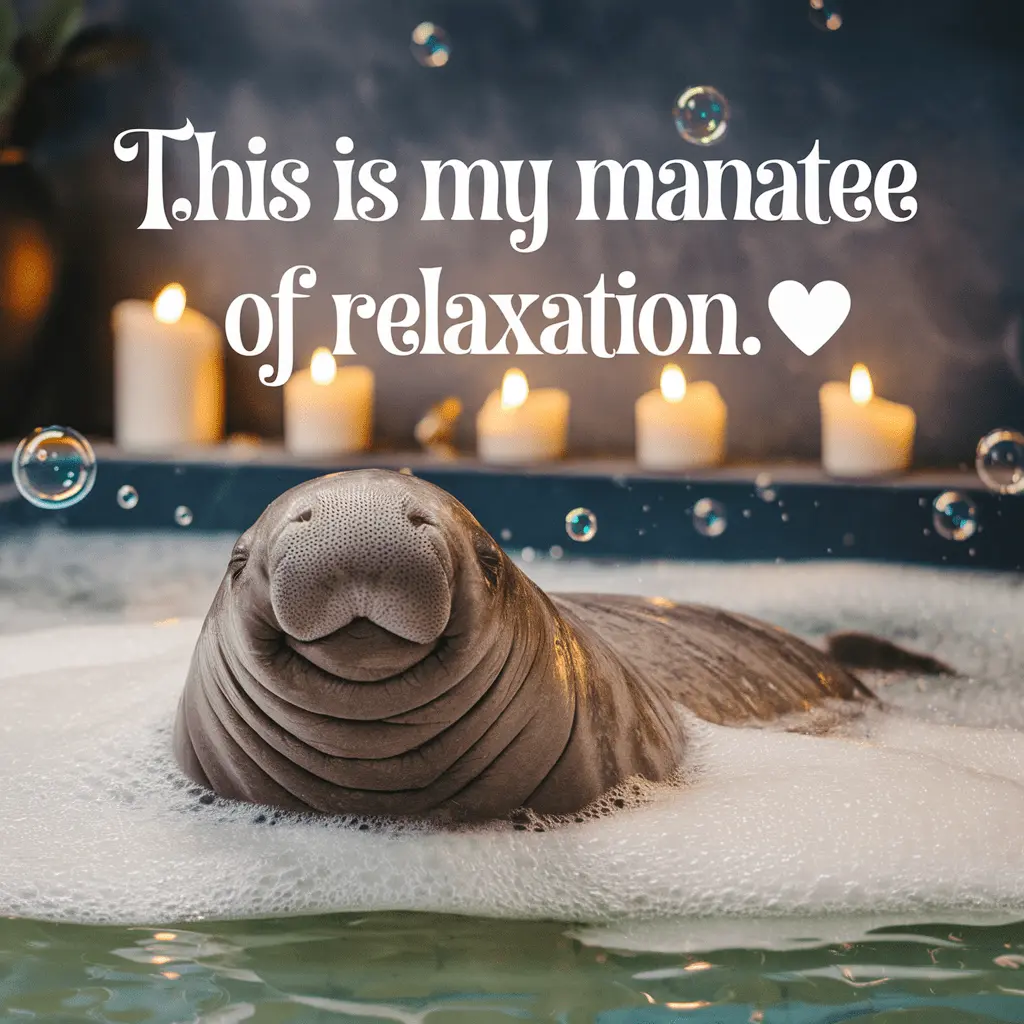 This is my manatee of relaxation. Manatee Puns