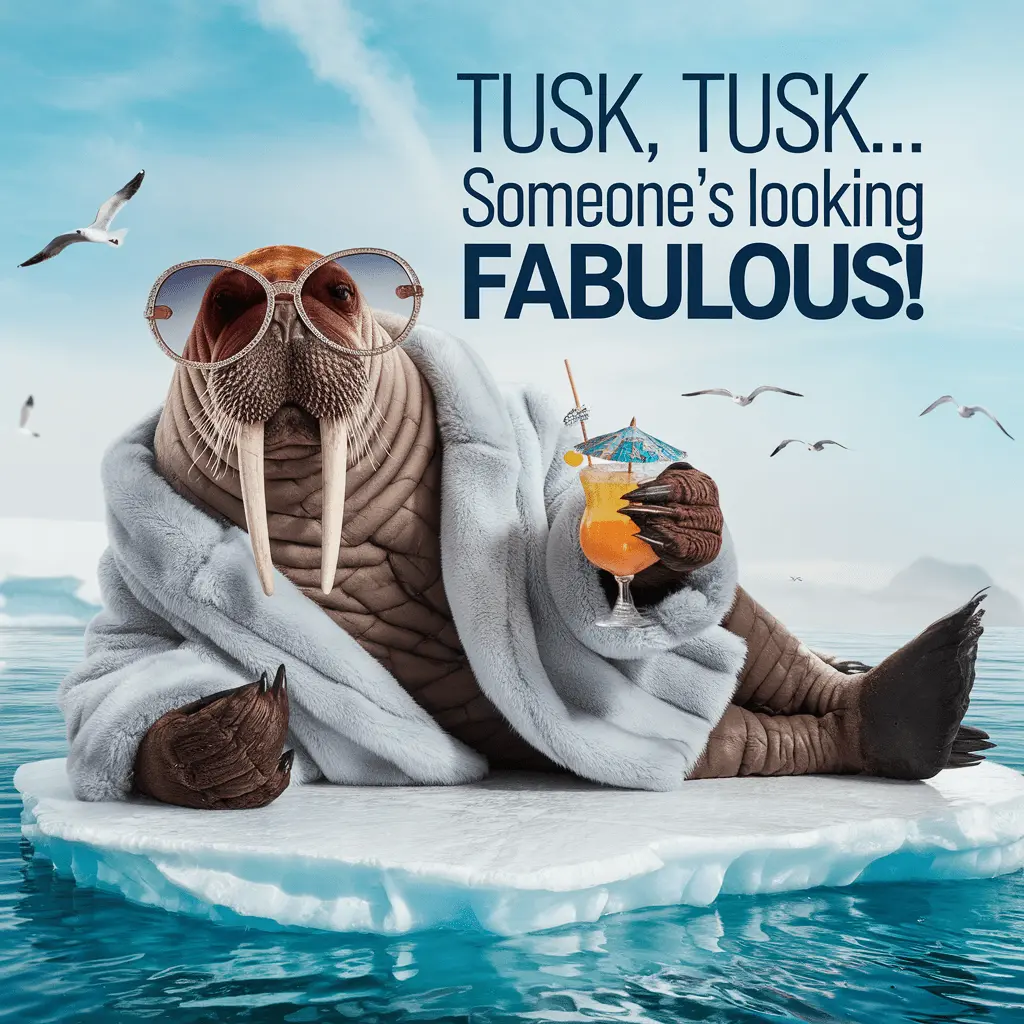 Tusk tusk… someones looking fabulous Walrus Puns