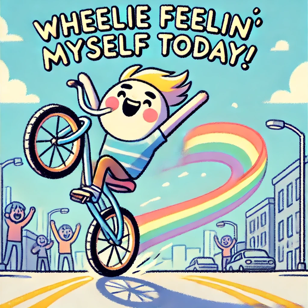 Wheelie feelin myself today Wheel Puns