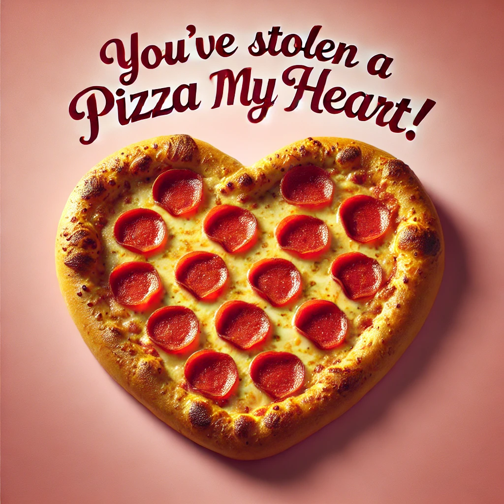 Youve stolen a pizza my heart Valentines food Puns