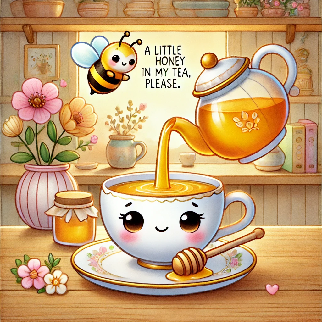 A little honey in my tea please. Honey Puns