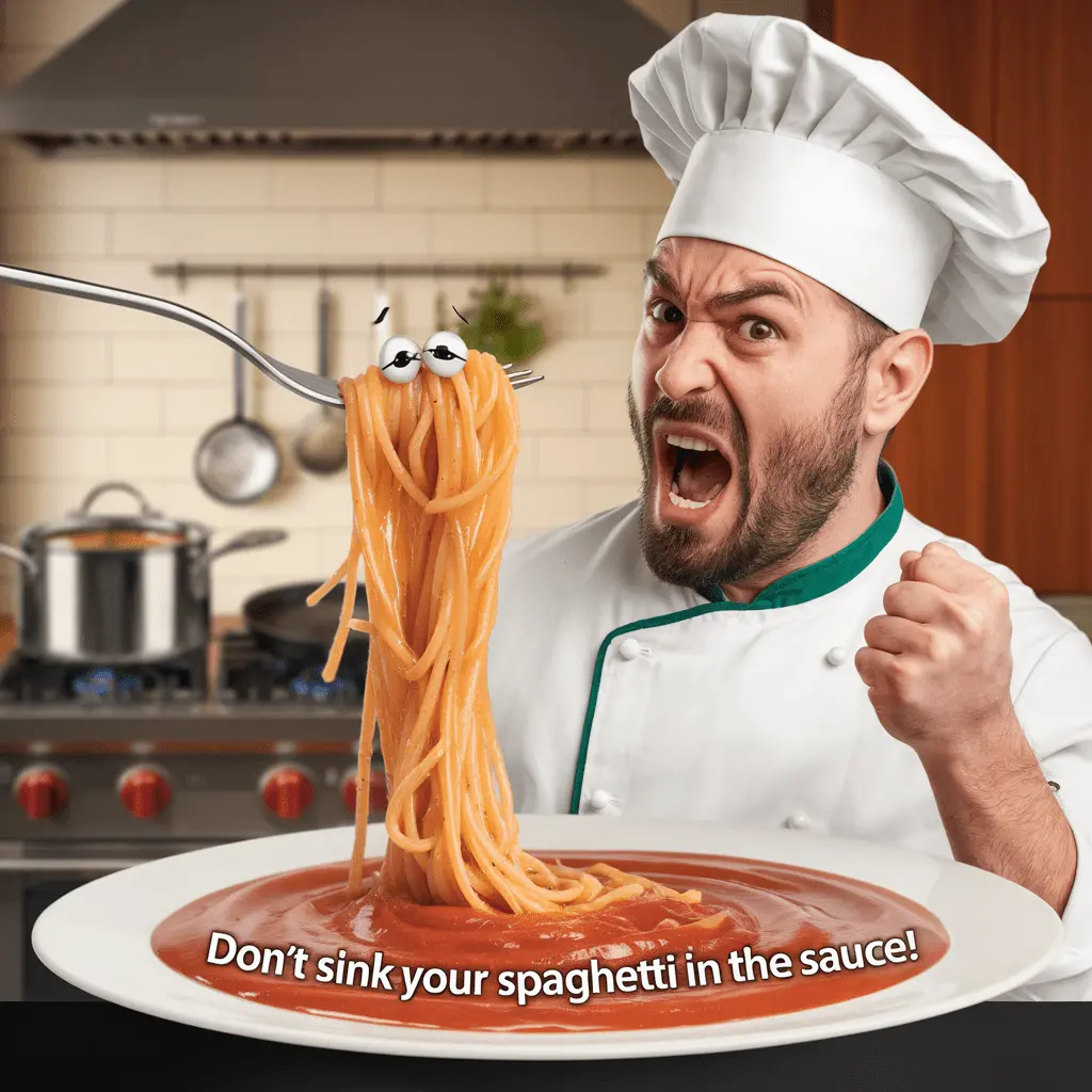 Dont sink your spaghetti in the sauce Sink Puns