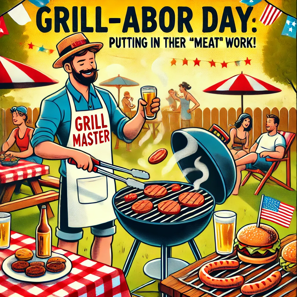 Grill abor Day Putting in the meat work Labor day Puns