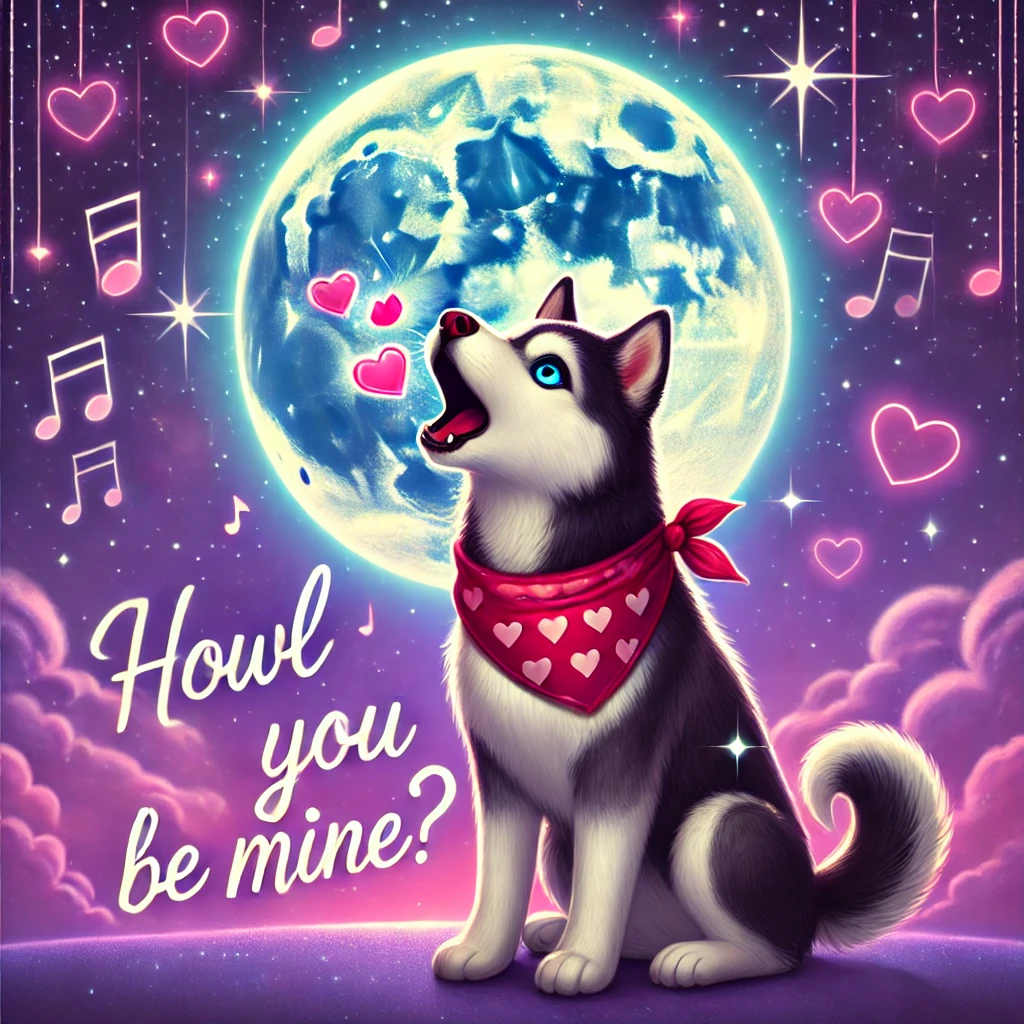 Howl You Be Mine Valentine Dog Puns