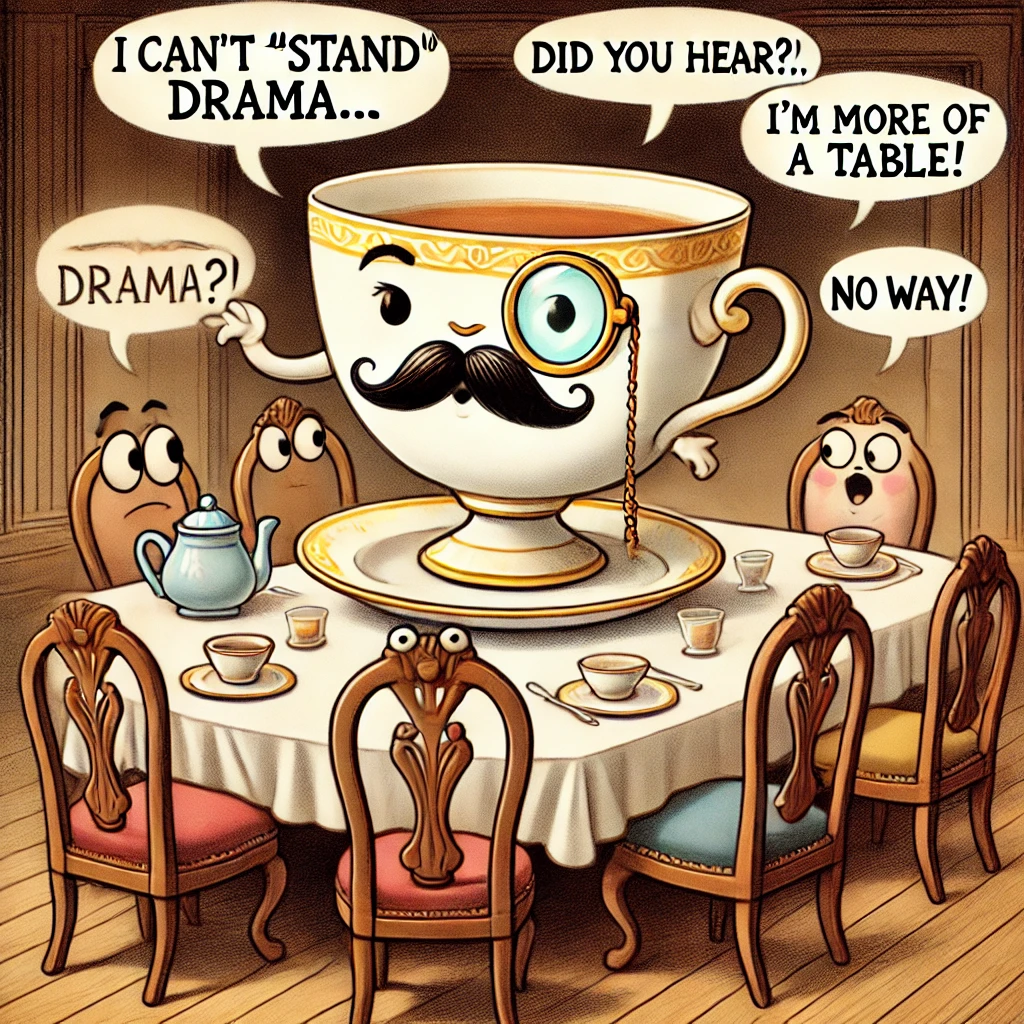 I cant stand drama. Im more of a table. Table Puns