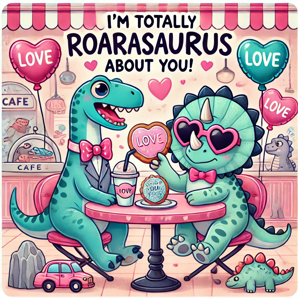 Im totally roarasaurus about you Dino Love Puns
