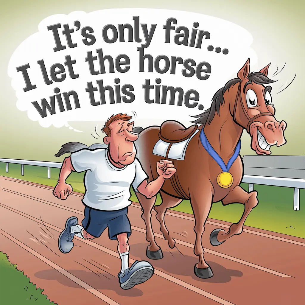 Its only fair… I let the horse win this time. Fair Puns