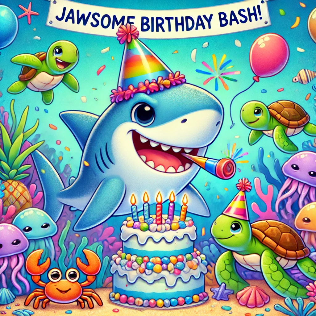 Jawsome Birthday Bash Shark Birthday Puns