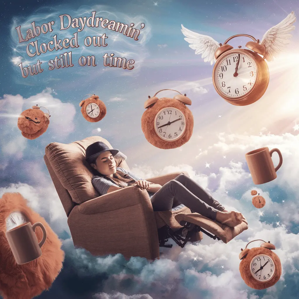 Labor Daydreamin Clocked out but still on time Labor day Puns